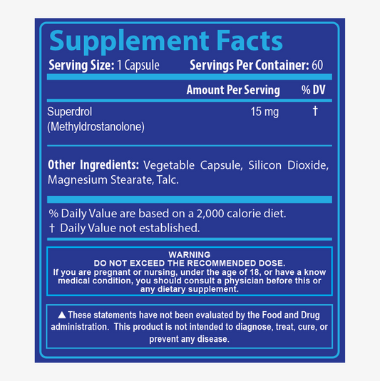 Superdrol 15mg - 60 caps