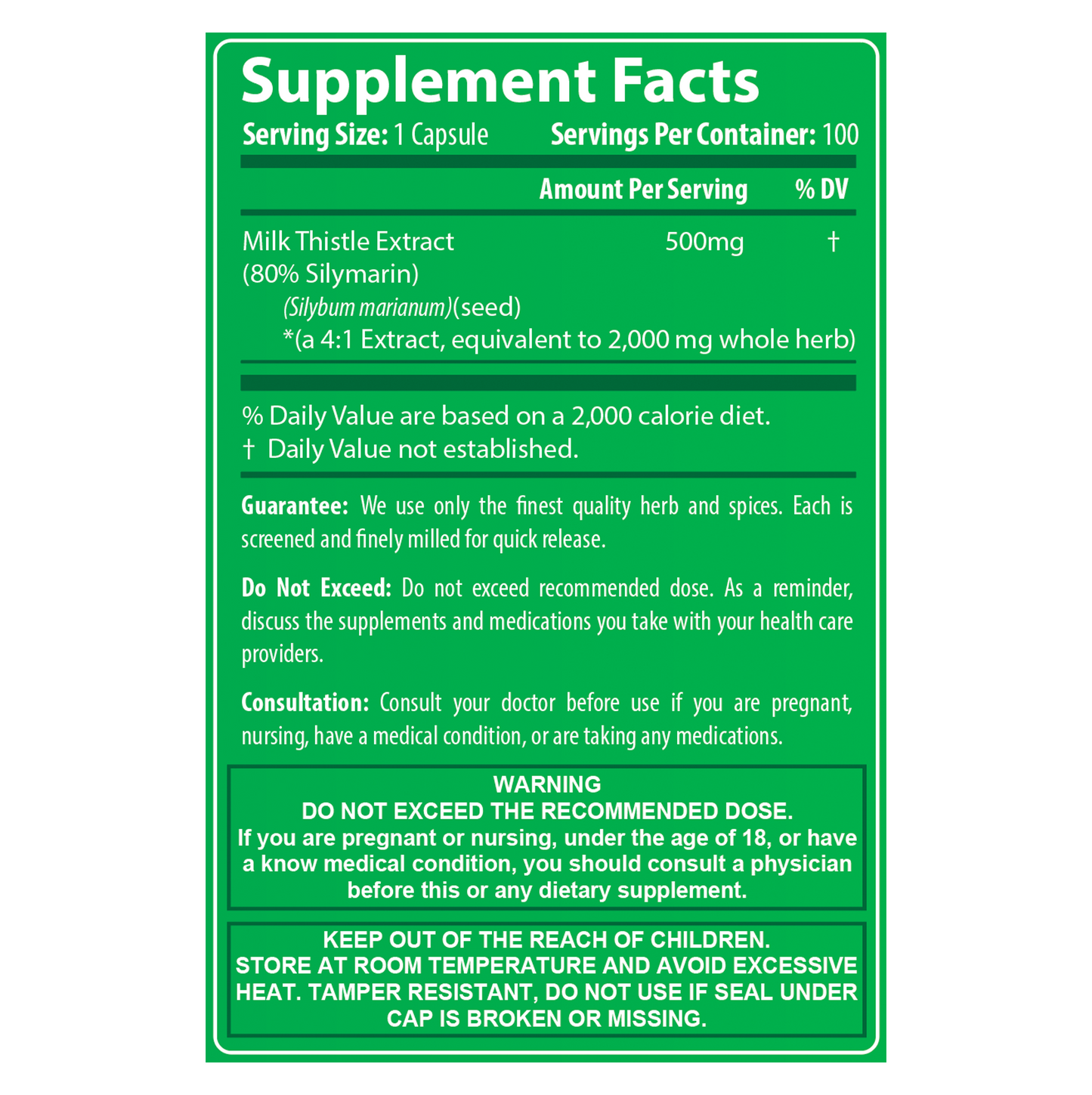 Silimarina - 500mg - 100 caps