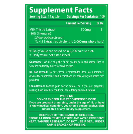 Silimarina - 500mg - 100 caps