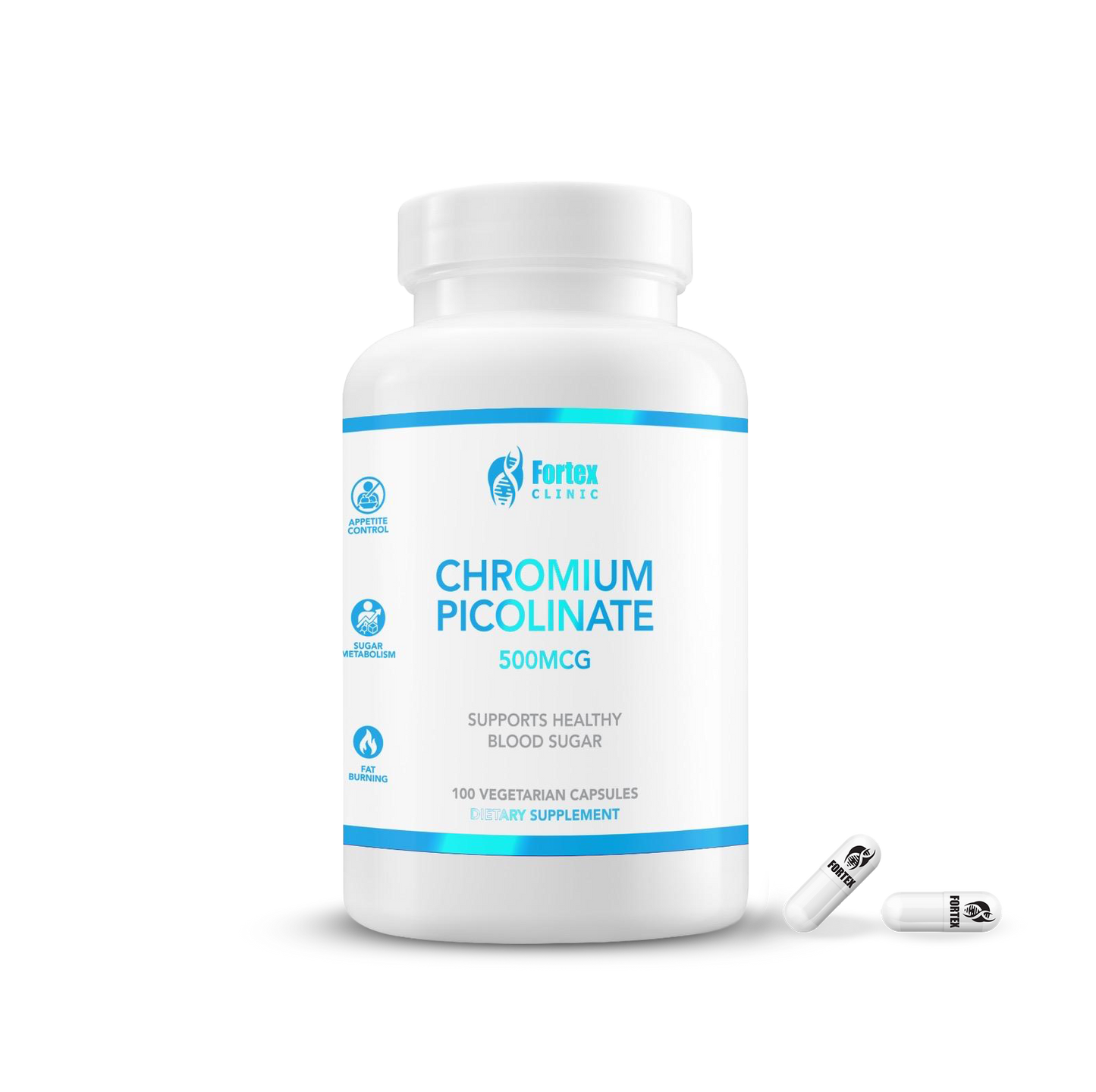 Picolinato de Cromo - 500mcg - 100 caps